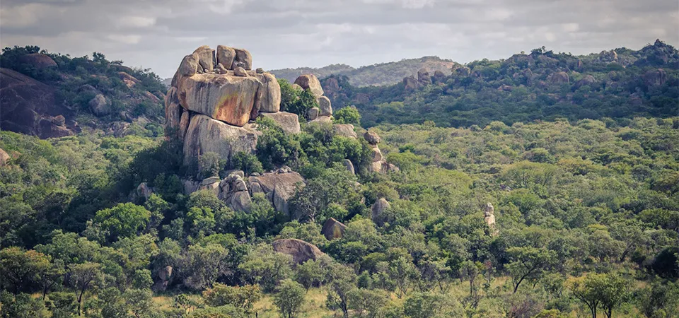 Balancing rock formations in Matobo National Park, Zimbabwe