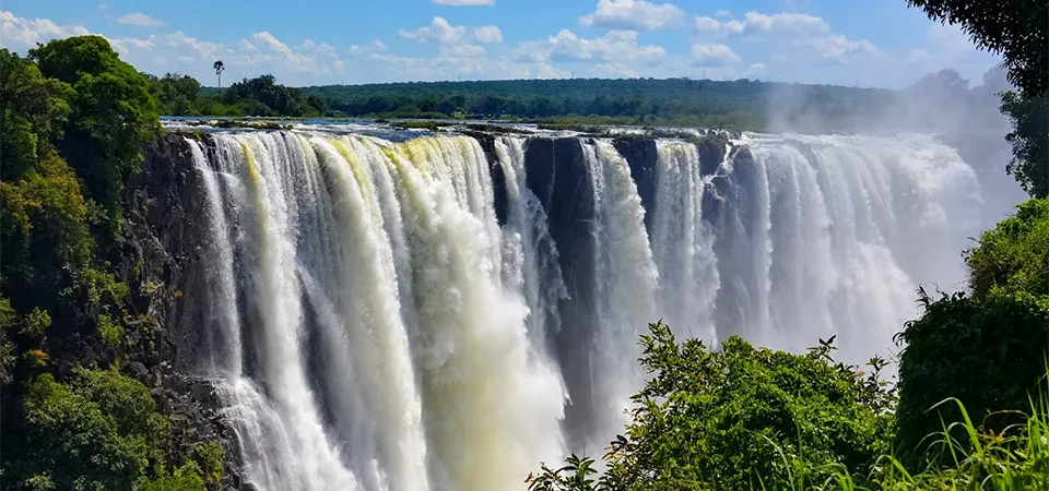 Breathtaking view of Victoria Falls, Zimbabwe’s iconic waterfall