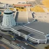 Aerial view of Harare International Airport terminal in Zimbabwe.